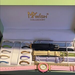 Armani Collezioni Women's Watch Set - Pink, Black, White, Gold